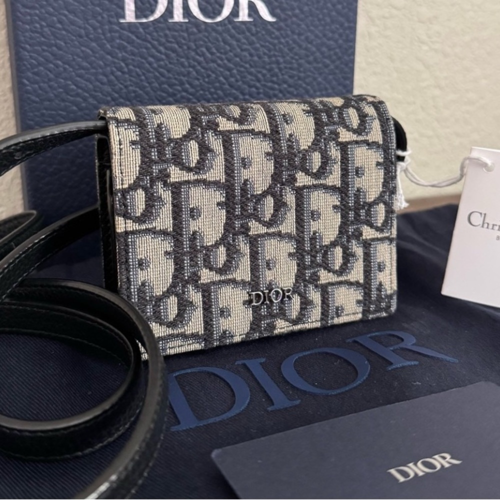 Dior Navy Oblique Nano bag NWT full set - Picture 3 of 8